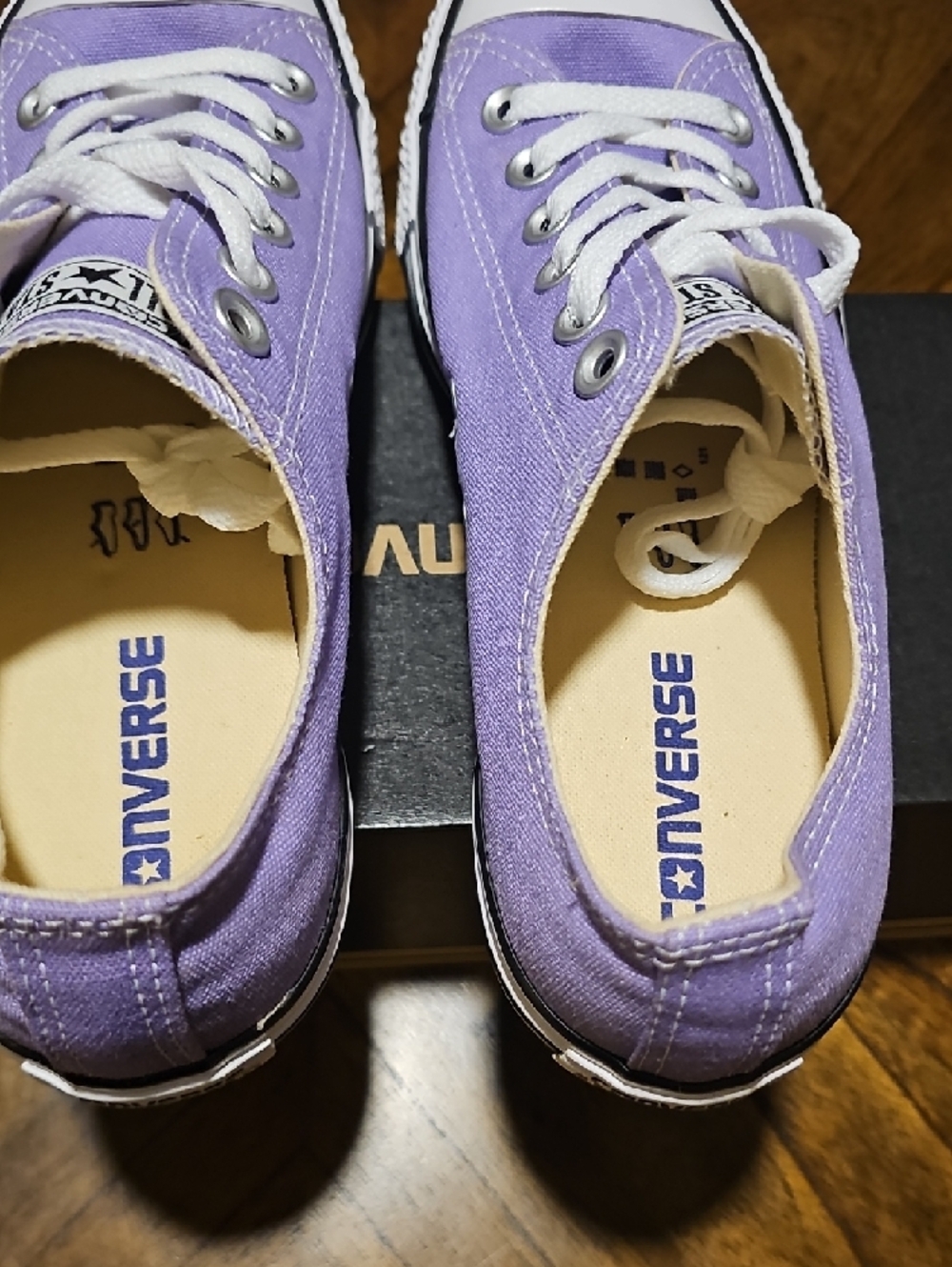 Unisex Converse Low Lavender Canvas Sneakers with White Accents - Picture 5 of 7